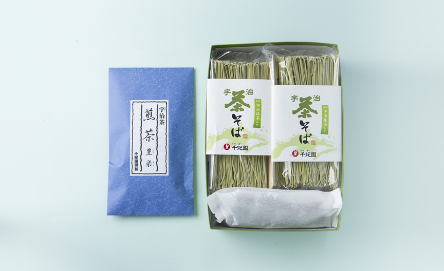 千紀園（せんきえん）の選べる銘茶＆宇治抹茶そば6袋・そばつゆ12袋（12人前）セット